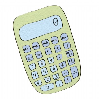手绘小型计算器透明装饰图案