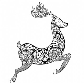 手绘线描黑白动物矢量图