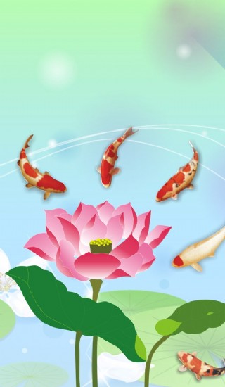 移门图案 荷花 鱼