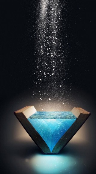 蓝色书本海洋创意海报背景设计