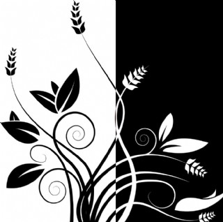 矢量黑白花