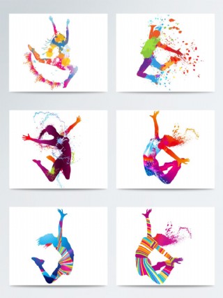 矢量人物剪影黑白人物剪影图片-图行天下图库