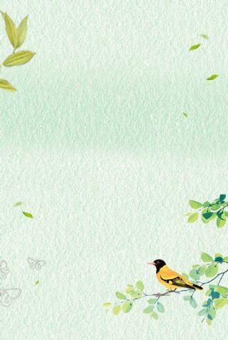 绿色扁平卡通春天背景