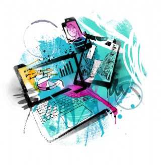 水彩绘商业计算机插画