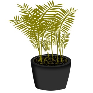 卡通凤尾竹免扣扁平化植物