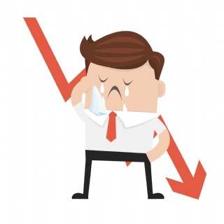 指标下降不开心的男人矢量素材