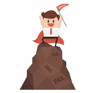 走向胜利的商务男人矢量素材