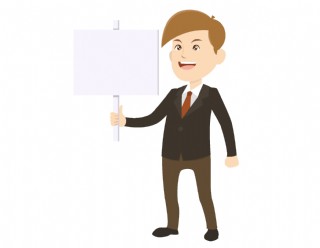 手绘卡通商务接机人员矢量图