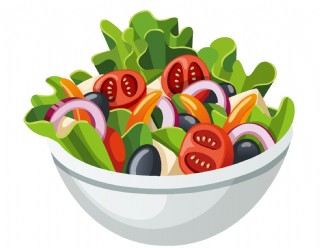 卡通小清新水果沙拉元素