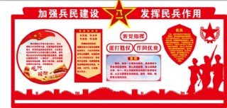 民兵展板模板图片
