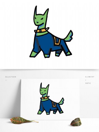 中元节鬼节q版漫画风格哮天犬